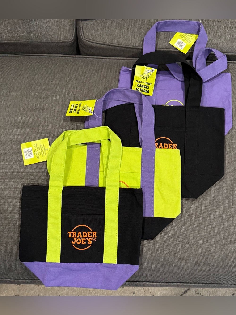 Set of 4 Halloween Mini Tote Bags Trader Joe’s NWT (New With Tags)